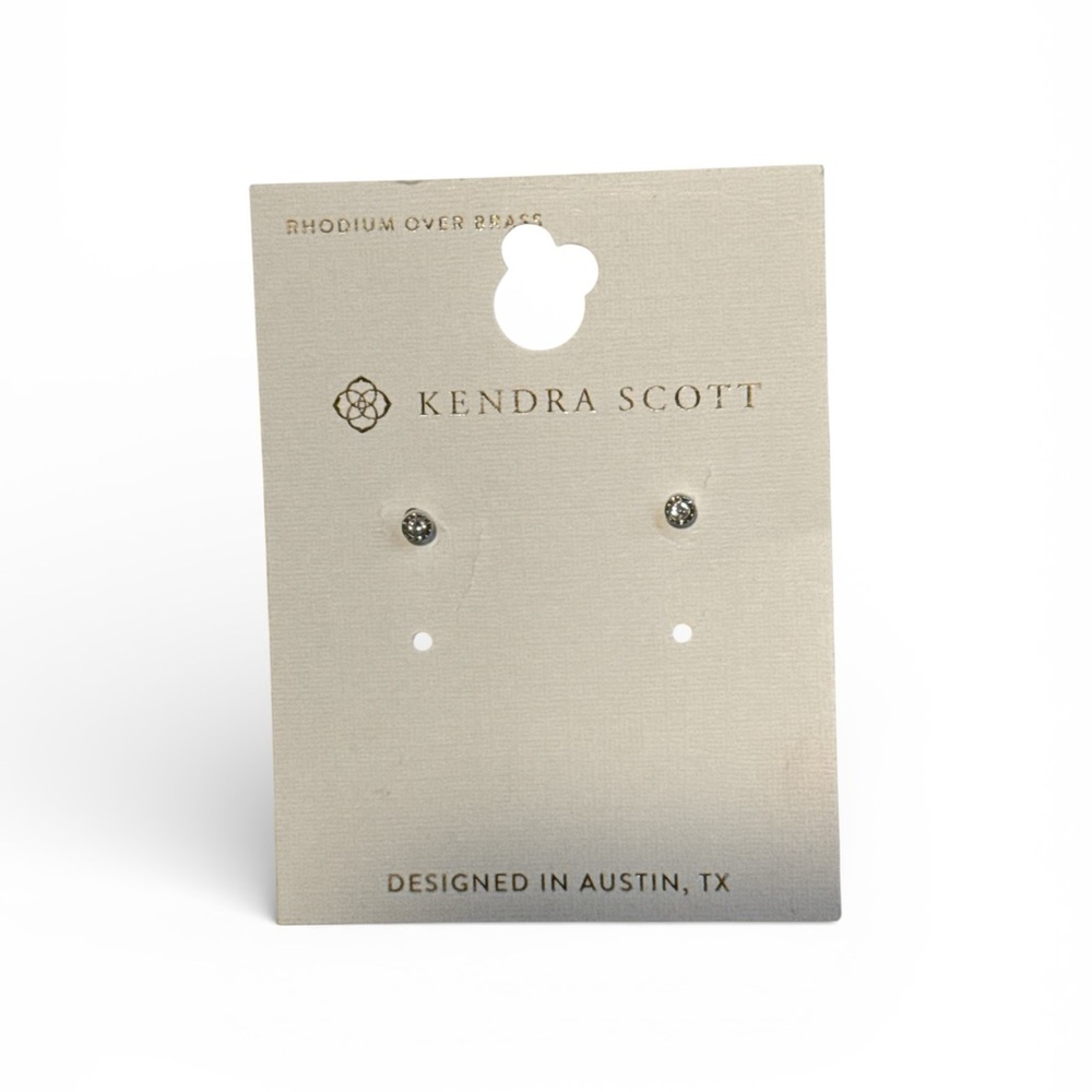 Kendra Scott Iris Rhodium over brass Silver Stud Earrings New